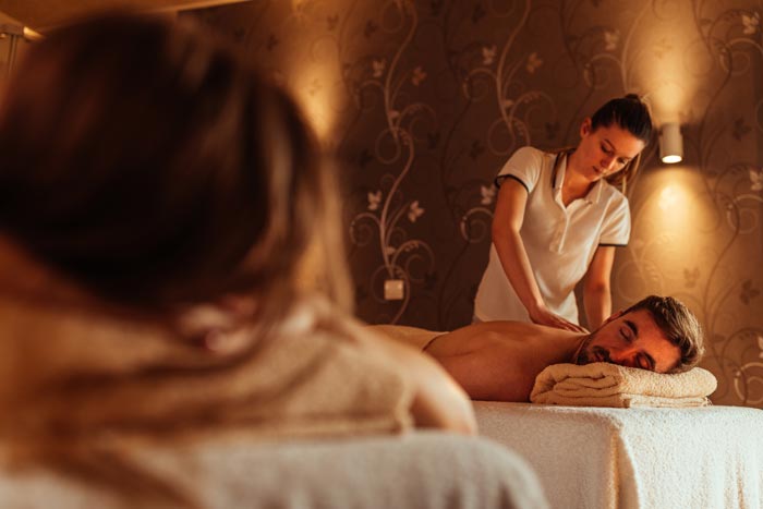 Couple enjoys a massage